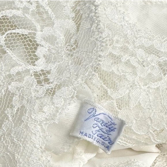 Vintage Vanity Fair Bridal White Lingerie Slip Dress with Floral Lace - Small - Picture 7 of 10